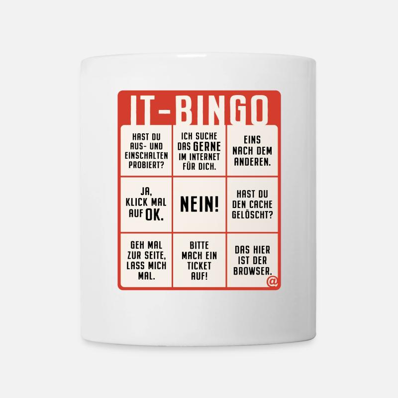IT Support Bingo Service Desk IT Helpdesk Sysadmin - Tasse - Weiß