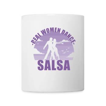 De vraies femmes dansent la salsa! Cadeau de danseur - Mug blanc - blanc - Devant