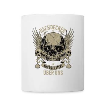 Dachdecker Totenkopf mit Flügeln - Tasse - Weiß - Vorne