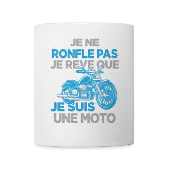 Je Ne Ronfle Pas Je Rêve Que Je Suis Une Moto - Mug blanc - blanc - Devant