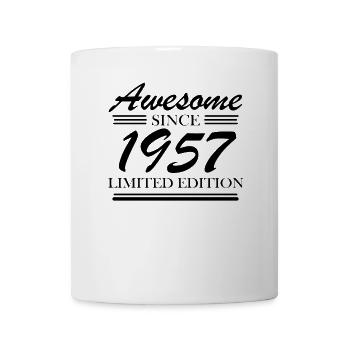 1957 - Jahrgang 1957 - Geburtsjahr 1957 - Tasse - Weiß - Vorne