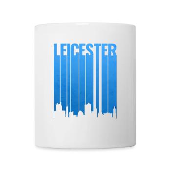 Leicester Skyline Blue Gradient - Mug - white - Front