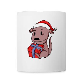 Christmas Kangaroo Baby with Gift - Mug - white - Front