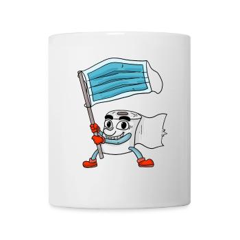 Klopapier Maske Fahne - Tasse - Weiß - Vorne
