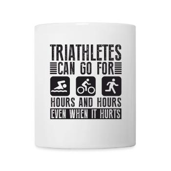Triathletes can do triathlon for hours - Mug - white - Front