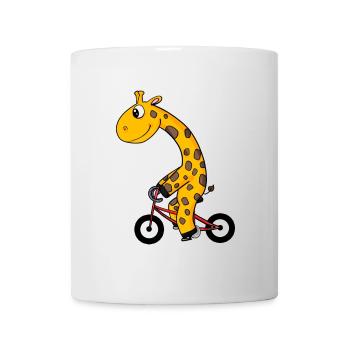 Giraffe rides a bike - Mug - white - Front