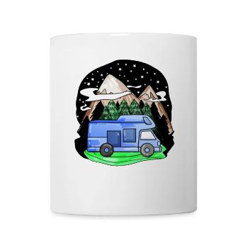 Mountain Mountains Mountain Peaks Caravans Motorhomes - Mug - white - Front