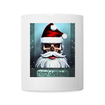 Merry Christmas Skull of Santa Claus with Beard - Mug - white - Front