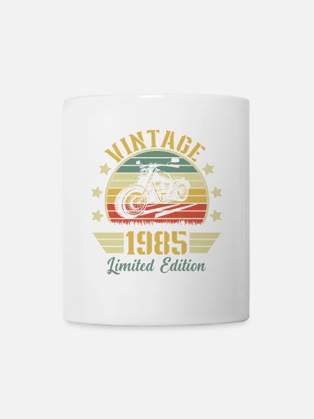 Vintage 1985 Rétro Moto Cadeau D'anniversaire - Mug blanc - blanc