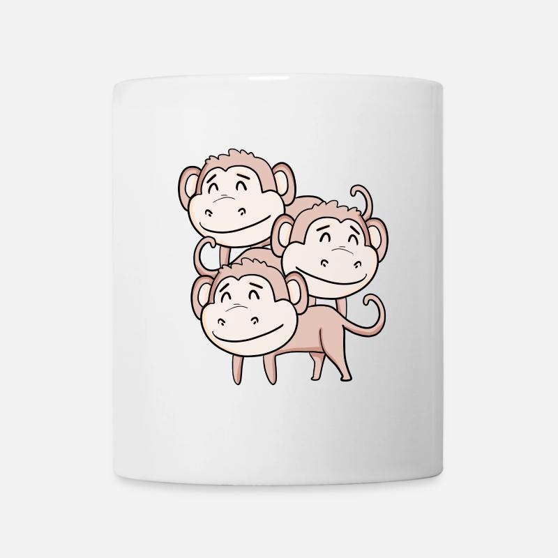 Niedliche Affen - Affe - Tasse - Weiß