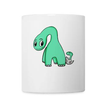 Dinosaur with baby dinosaur - Mug - white - Front
