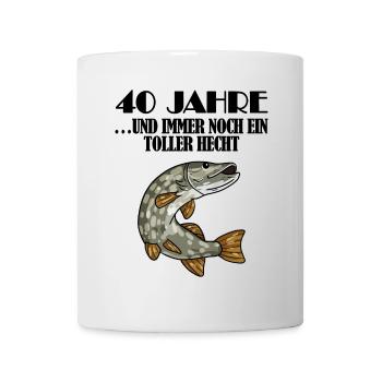 40. Geburtstag Angler Lustiger Spruch - 40 Jahre - Tasse - Weiß - Vorne