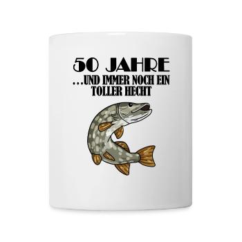 50. Geburtstag Angler Lustiger Spruch - 50 Jahre - Tasse - Weiß - Vorne