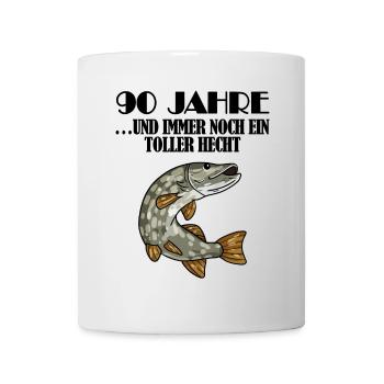 90. Geburtstag Angler Lustiger Spruch - 90 Jahre - Tasse - Weiß - Vorne