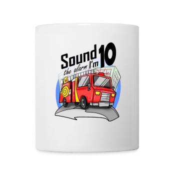 10 ans Jeune voiture de pompiers - Mug blanc - blanc - Devant