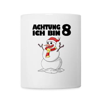 8.Geburtstag 8 Jahre alt Schneemann Geschenk - Tasse - Weiß - Vorne