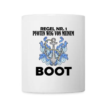 Boote Motorboot Kapitän Boot Seefahrt Geschenk - Tasse - Weiß - Vorne