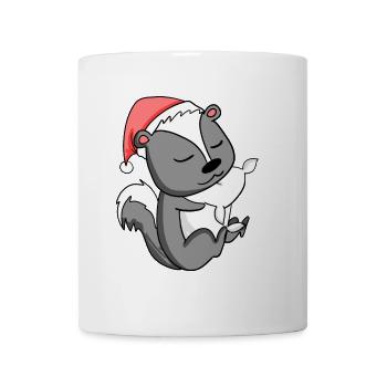 Stinktier Weihnachten Schlafen Schlaf Ausschlafen - Tasse - Weiß - Vorne