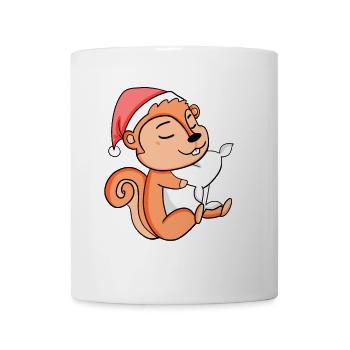 Écureuil Noël Sommeil Sommeil Fatigué - Mug blanc - blanc - Devant