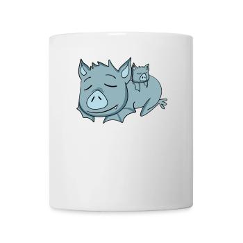 Chauve-souris avec bébé chauve-souris - Famille - Mug blanc - blanc - Devant