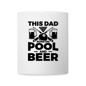 Dieser Vater lebt von Pool und Bier - Tasse - Weiß - Vorne