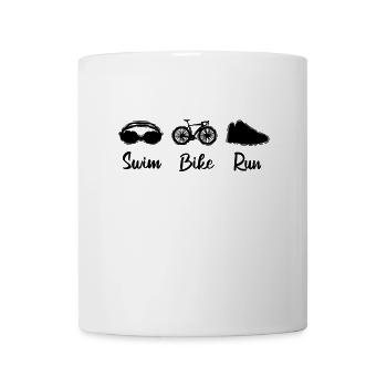 Schwimmen Radfahren Laufen - Tasse - Weiß - Vorne