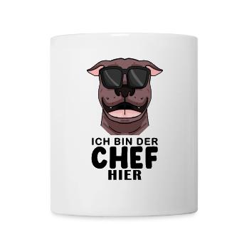 Hund American Pit Bull Terrier Cool Chef - Tasse - Weiß - Vorne