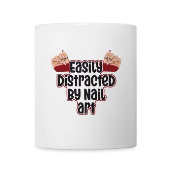 Easily distracted by Nail Art Nail Tech - Mug - white - Front