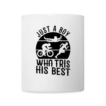 Triathlon Junge - Tasse - Weiß - Vorne