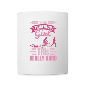 Triathletenmädchen - Tasse - Weiß - Vorne