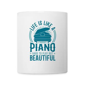 Klavier Motivation - Tasse - Weiß - Vorne