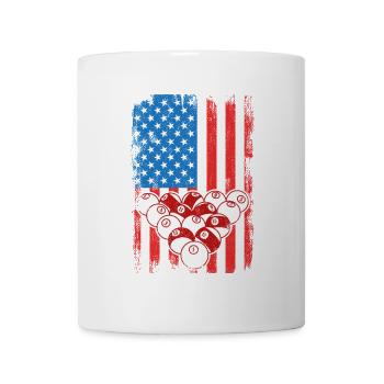 4. Juli Billard - Tasse - Weiß - Vorne