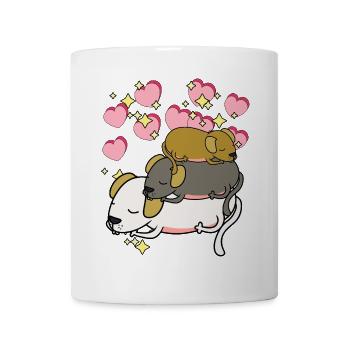 Bonne nuit les chiens dorment des cœurs d’étoiles de rêve - Mug blanc - blanc - Devant