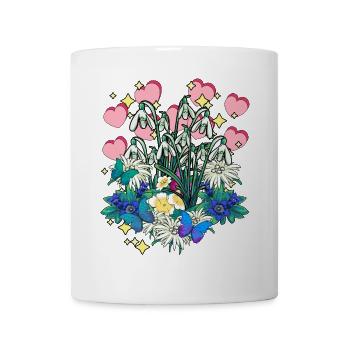 Nature Spring Flowers Lily of the Valley Hearts Fantasy - Mug - white - Front