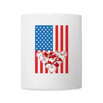Billard USA Flagge - Tasse - Weiß - Vorne