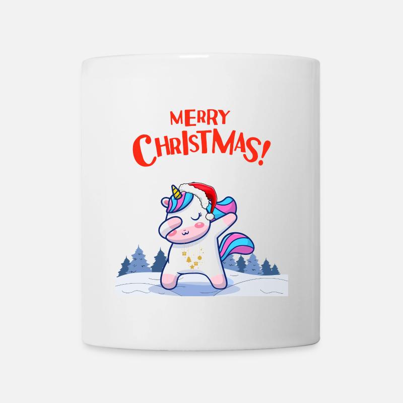 Weihnachtsuni mit Santa-Hut - Tasse - Weiß