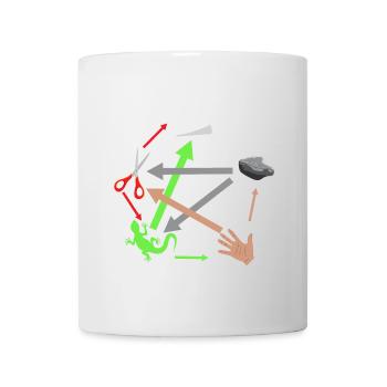 Papier de pierre Ciseaux Lézard Reptile Herpétologie H - Mug blanc - blanc - Devant