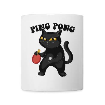 Table Tennis Katze Pingpong Outfit Cat Tischtennis - Mug blanc - blanc - Devant