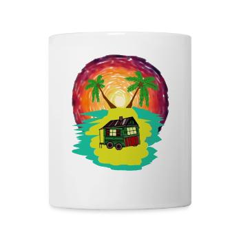 Summer Holiday Island Cabin Trailer Tourisme de vacances - Mug blanc - blanc - Devant