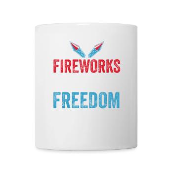 Memorial Day Fireworks on 4 July Family and Freihe - Mug - white - Front