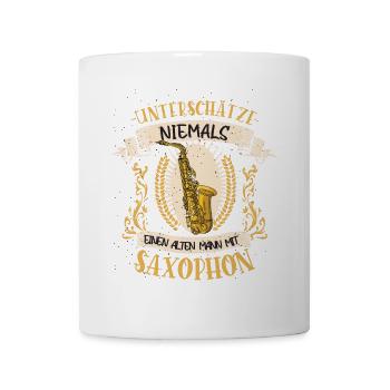Saxophon Musiker Instrument Musik Geschenk - Tasse - Weiß - Vorne