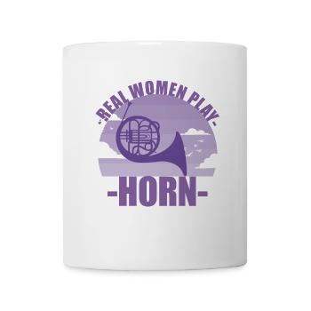 Horn Instrument Musician Girl Gift - Mug - white - Front