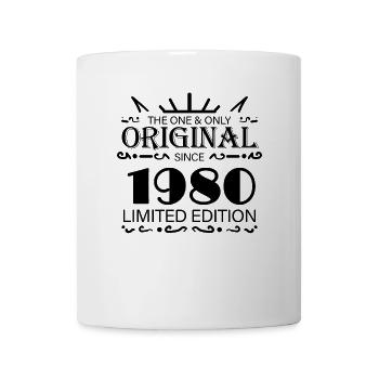 1980 - Baujahr 1980 - Jahrgang 1980 - Tasse - Weiß - Vorne