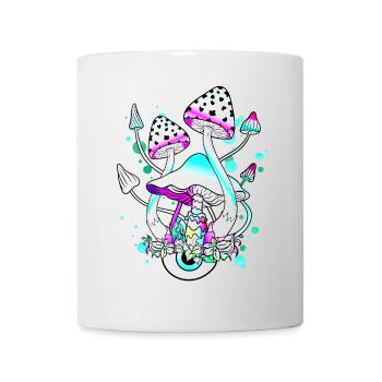 Magic Mushrooms White Mushroom Mushroom Eyes Art - Mug - white - Front