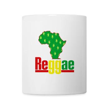 Carte Africa Reggae avec feuilles de chanvre - Mug blanc - blanc - Devant