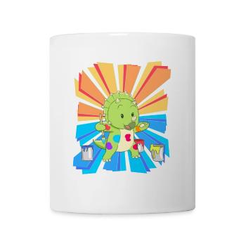 Geburtstagsgeschenk Kinder Kindergarten malen bunt - Tasse - Weiß - Vorne