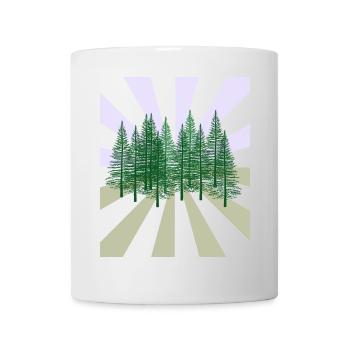 Strahlen Wald Tannen Wildnis Flora Ökologie - Tasse - Weiß - Vorne