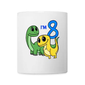 8ème anniversaire garçon - 8 ans cadeau Dino - Mug blanc - blanc - Devant