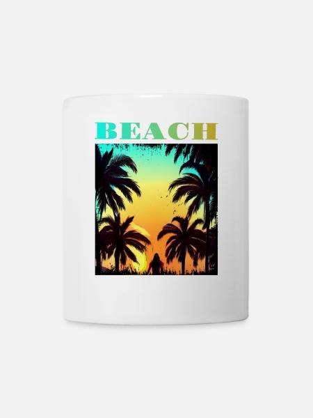 Palm Sunset Beach - Tasse - Weiß