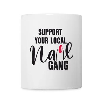 Soutenez votre Nail Gang Nail Tech local - Mug blanc - blanc - Devant